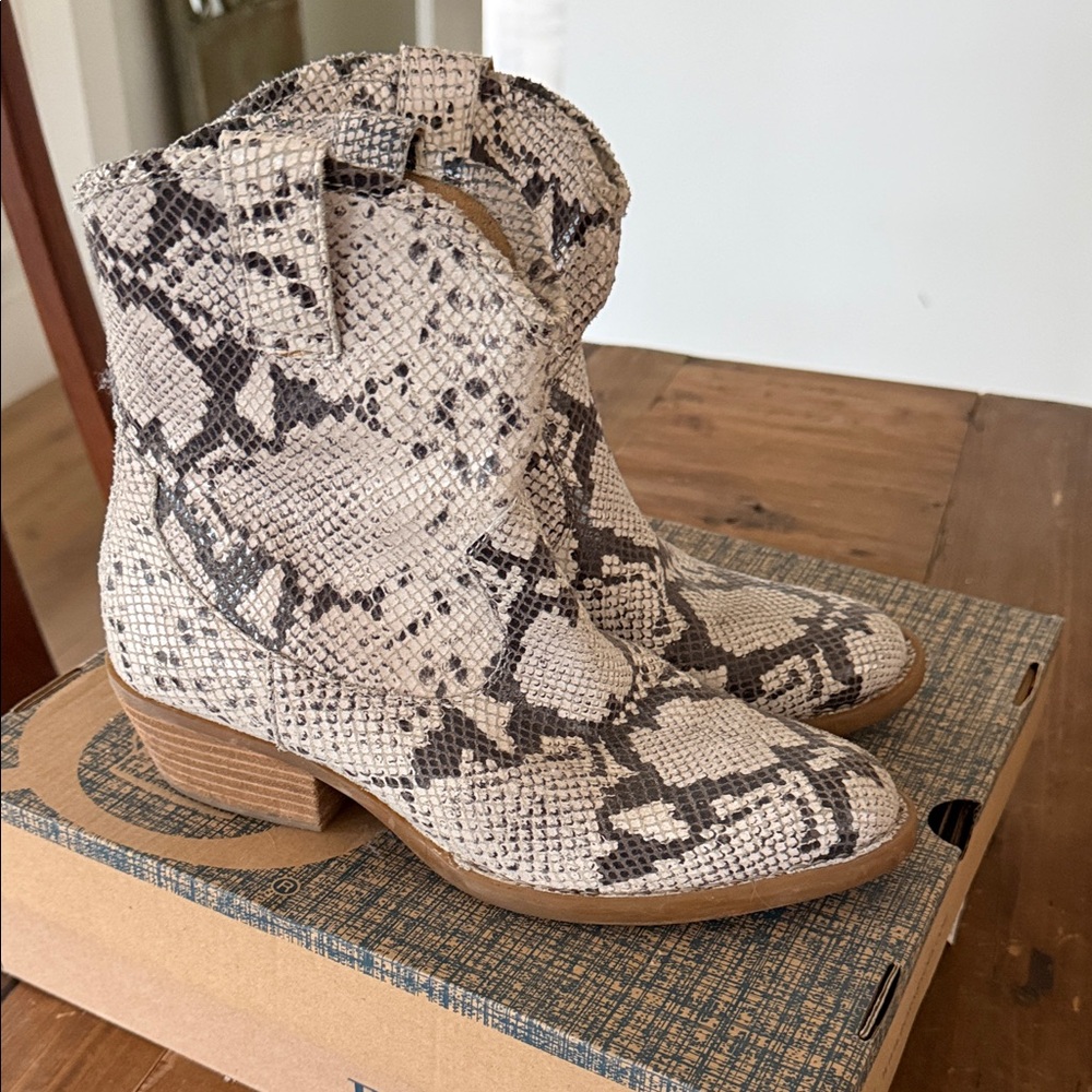 Born Textured Snakeskin Ankle Boots